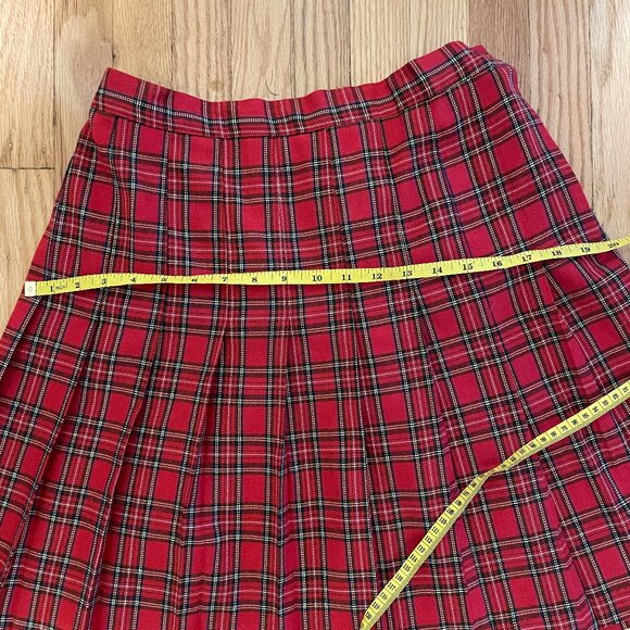 Vintage 90s Red Plaid Mini Skirt Size 10 - Picture 3 of 8